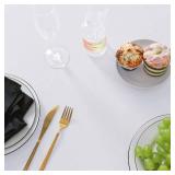 luccido 6 Pack Round Tablecloth 90 Inches White Table Cloth Stain and Wrinkle Resistant Washable Polyester Fabric Table Cover for Party, Wedding and Banquet Decoration