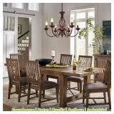 6-Light Farmhouse Candle Chandelier for Living Room, Rustic Industrial Pendant Ceiling Light fixture, Vintage Hanging Lamp for Bedroom Hallway Kitchen Dining Room Foyer, E12 Socket, Oil Rubbed Brown