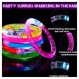 Mikulala 24Pcs Glow in the Dark Party Supplies for Kids/Adults, Flashing Light up Toys LED Bracelets Christmas Glow Sticks, Mardi Gras Party Favors Carnival Birthday Concert Gifts Accessory