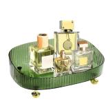 Perfume Organizer, Bathroom Vanity Tray, Acrylic Makeup Trays for Dresser Top, Countertop Decorative Plastic Decor Tray, Perfume Organizer for Women, organizador de perfumes Dark Green