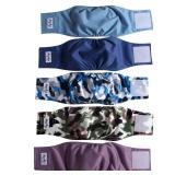 JoyDaog Reusable Dog Belly Bands for Male Dogs Diapers,5 Pack Premium Washable Dog Diapers Male Doggie Nappies Wrap,XXL