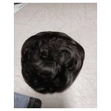 FESHFEN Messy Bun Hair Piece - Elastic Wavy Curly Hair Bun Scrunchies Extensions Synthetic Chignon Hairpieces for Women Girls, Black Brown 1.5 oz