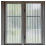 VELIMAX 1/2-Inch Reeded Glass Window Film, Frosted Reeds Window Film, Window Privacy Film, 3D Window Decals Non Adhesive for Bathroom Living Room Office, 17.7x78.7 inches