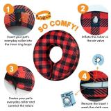 BENCMATE Inflatable Dog Cone Collar Alternative, Soft Dog Cone for Small Medium Large Dogs and Cats, Neck Recovery ECollar Donut Collar After Surgery (Medium, Plaid)
