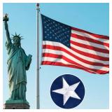 American Flags for Outside 3x5 FT- Heavy Duty US Flag USA Flag with Embroidered Stars, Sewn Stripes & Brass Grommets, Weather-Resistant, 4th of July Decorations