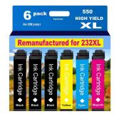 PayForLess Remanufactured for 232XL Ink Cartridges Combo Pack for 232 XL for Epson XP-4200 XP-4205 Workforce WF-2930 WF-2950 Printer 6 Pack 3 Black 1 Cyan 1 Magenta 1 Yellow
