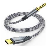 JXMOX USB C to 3.5mm Audio Aux Jack Cable (4ft), Type C to 3.5mm Headphone Car Stereo Cord Compatible with iPhone 17 16 15 Pro Max Air, Samsung Galaxy S25 S24 S23 S22 S21 Note 20, Pixel 9 8, iPad Pro