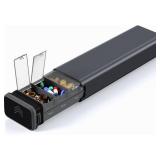 7 Day Weekly Metal Pill Organizer Travel, Kursoaya Premium Aluminum Daily Pill Box, Cute Portable Pill Case, Large Capacity Pill Holder for Supplements, Pills, Vitamins, Medicine (Steel Grey)