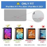 INFILAND for iPad mini 6 Case/iPad mini 6th Generation Case 2021 8.3 Inch, Glitter Cute Cover with Clear Sparkle Back, Pencil Holder for Kids Girls, Rose Gold