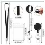 3 Pack Retractable ID Badge Holder with Breakaway Lanyard, Black Break Away Lanyards with Badges Holder Retractable Safety Cruises Lanyard for Id Badges Cruise Ship Cards and Keys