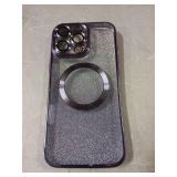 Hython for iPhone 16 Pro Max Case Clear Magnetic Glitter Phone Cases [Compatible with MagSafe] Full Camera Lens Protector Slim Gradient Sparkle Luxury Plating Shockproof Protective Cover, Light Purple