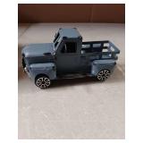 Fleecy day Blue Truck Decor Metal Small Cute Farm Car Decor Vintage Tree Flowers Handcrafted Decor Blue Metal Car Gift Boxes Pickup Truck Model