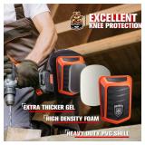 REXBETI New Upgraded Knee Pads for Work, Construction Knee Pads for Men, Heavy Duty Comfortable Anti-Slip Foam Gel Knee Pads for Gardening Flooring and Cleaning, Extra 4 Extension Straps, Orange