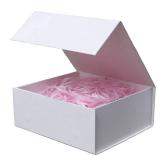 Rsgift White Gift Box with Lid, 7.8x7x3.1 Inches(Inside size:7.4x6.8x3 inches), Magnetic Closure Small box for Men - Wedding, Birthday, Graduation Packaging