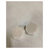 Vicoter Velvet Ring Box, Ring Box 2 Slots Ring Gift Box Double Slots Octagon Ring Display Holder Case for Proposal Engagement Wedding Ceremony (Ivory)