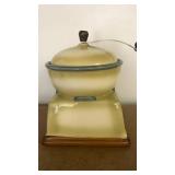Vintage McCoy \"Coffee Grinder\" style ceramic cookie jar. GS80