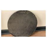 Vintage Art Deco Round Wall Mirror with Decorative Metal Frame approx 17.5 inches GS80