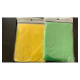 Waterproof Adult Poncho - One Size Fits All - Measures 127x100 cm - set of 2 green and yellow GS80