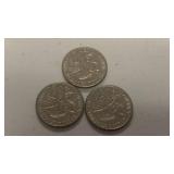 1976 Bicentennial Quarter featuring the colonial drummer design on reverse Collection set of 3