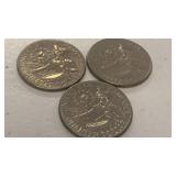 1976 Bicentennial Quarter featuring the colonial drummer design on reverse Collection set of 3