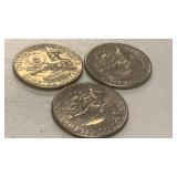 1976 Bicentennial Quarter featuring the colonial drummer design on reverse Collection set of 3