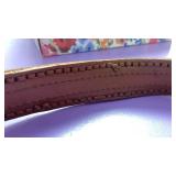 Handcrafted Leather Belt with Native Pattern size 38