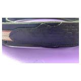 Handcrafted Black Leather Belt with Native Pattern size 38