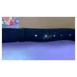 Handcrafted Black Leather Belt with Native Pattern size 38