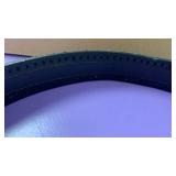 Handcrafted Black Leather Belt with Native Pattern size 38