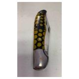 Honeycomb Pattern Folding Pocket Knife approx 9.5 inches when open