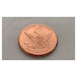 Colt 45 Single Action Army design 1 oz 999 Fine Copper Round