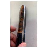 Handcrafted Copper Damascus Steel full tang Knife with Resin Handle with leather sheath approx 8.5
