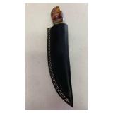 Handcrafted Copper Damascus Steel full tang Knife with Resin Handle with leather sheath approx 8.5