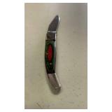 Handcrafted Pocket Knife with Leather Case approx 7.25 inches  when open