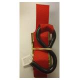 Red Nylon Tie Down Strap with Metal Hooks