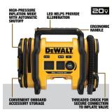 DEWALT Tire Inflator Portable Air Compressor 20V MAX, Car Air Pump with Automatic Shut Off, LED Light, Tool Only (DCC020IB), Retail $170