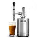 NutriChef Nitro Cold Brew Coffee Maker - Home Brew Coffee Keg, Nitrogen Coffee Machine Dispenser System w/ Pressure Relieving Valve Kit & Stout Creamer Faucet, Stainless steel - NutriChef NCNTROCB