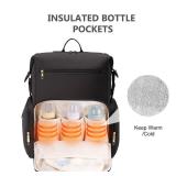 CEI-CEI Neoprene Diaper Bag Backpack with Changing Pad, Large Newborn Baby Maternity Bags Travel Tote with Insulated Pockets (Black)