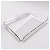 Clear Acrylic Serving Tray 15x10.2 Inches - Heat Bent Design for Coffee Table, Bakery, Vanity, and Kitchen - Durable Organizer for Food, Drinks, and DÃ©cor
