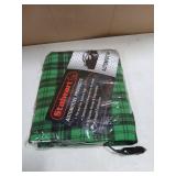 Heated Blanket - 12-Volt Electric Blanket for Car, Truck, SUV, or RV - Portable Winter Car Accessories for Camping or Travel by Stalwart (Green Plaid)