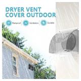 5 Inch Dryer Wall Vent Cover, HG Power Metal Wall Vent Cap Outside with Removable Screen & Cushioned Non-Return Flap for Home Wall, Air Condition, Range Hoods, Kitchen (White)