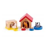 Hape Family Pets Wooden Dollhouse Animal Set