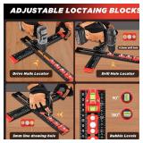 Saker 4-in-1 Drilling Positioning Ruler, Adjustable 13.78in Multifunctional T Square Ruler, Cabinet Hardware Jig, Marking Gauge Tools for Woodworking, Cabinet Drawer Door Hole Drilling Template
