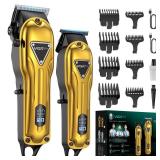VGRPRO Electric Hair Clippers for Men, Cordless Clipper and Trimmer Set, Clippers for Hair Cutting Kit with Long Battery Life, Hair Grooming Trimmer for Family Kids and Self-Haircut Use (Pre Owned)