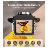 CHUZHAO Digital Camera Retro, Portable TLR Style Twin-Lens Vintage Camera, 12MP Autofocus 1080P FHD Point and Shoot Pocket Vlogging Retro Digital Cameras with16 GB Card for Beginners Teens Boys Girls