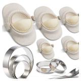 MUMSUNG Empanada Maker Press, 6-Inch Extra Large Dumpling Maker Set with Dough Cutter, Dumpling Mold Set for Pierogi, Pastelitos, Calzone, Turnovers, Chinese Dumpling, 5Sizes (6"/5"/4"/3"/2.6")