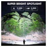 Kmivo Rechargeable Spotlight, 99,000 Lumens Super Bright Handheld Led Flashlight, Outdoor Spot Light with Cob Light and Solar Panelsfor Boating Camping