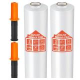 JARLINK Stretch Film, 80 Gauge,15 Inch x 1000 Feet Shrink Wrap for Pallet Wrap, Industrial Strength Stretch Wrap up to 800% Stretch with Handles, Moving Wrapping Plastic Roll, 2 Pack