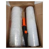 JARLINK Stretch Film, 80 Gauge,15 Inch x 1000 Feet Shrink Wrap for Pallet Wrap, Industrial Strength Stretch Wrap up to 800% Stretch with Handles, Moving Wrapping Plastic Roll, 2 Pack