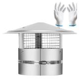 7Inch Round Chimney Cap,Adjustable Roof Cap for Vents,Chimney Cap with Screen in Stainless Steel,Round Rain Cap for All-Round Chimney Protection,Round Roof Rain Chimney Cover,7 Inch Round Chimney Cap